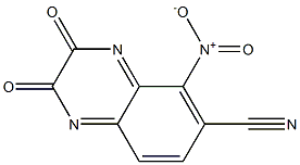 6-cyano-5-nitroquinoxaline-2,3-dione Struktur