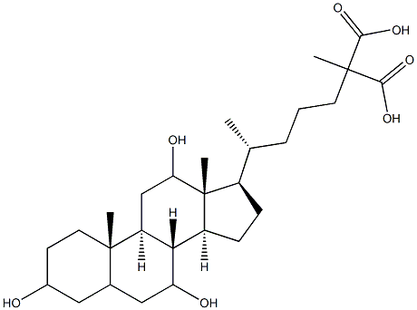 3,7,12-trihydroxy-25-carboxycholestan-26-oic acid Struktur