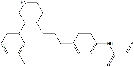 1-((3-methylphenyl)piperazin-1-yl)-3-(thio(4-acetamido)phenyl)propane Struktur