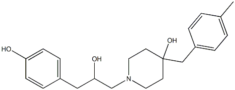 1-(2-hydroxy-3-(4-hydroxy-phenyl)-propyl)-4-(4-methyl-benzyl)-piperidin-4-ol Struktur