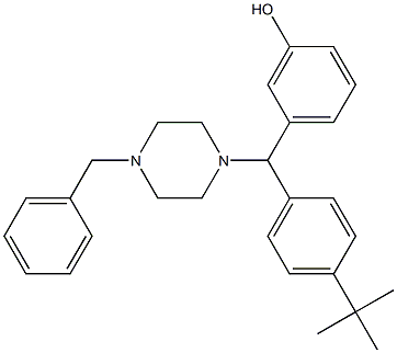 1-(4-tert-butyl-3'-hydroxybenzhydryl)-4-benzylpiperazine Struktur