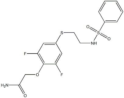 4-(2-(phenylsulfonylamino)ethylthio)-2,6-difluorophenoxyacetamide Struktur