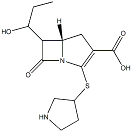 2-((pyrrolidin-3-yl)thio)-6-(1-hydroxypropyl)penem-3-carboxylic acid Struktur