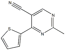 2-methyl-4-thiophen-2-ylpyrimidine-5-carbonitrile Struktur