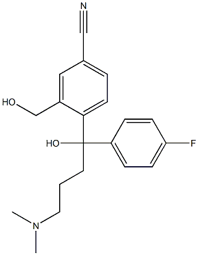 4-[4-Dimethylamine-1-(4-fluorophenyl)-1-hydroxybutyl]-3-hydroxymethyl
benzonitrile Struktur