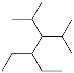 2-methyl-4-ethyl-3-isopropylhexane Struktur