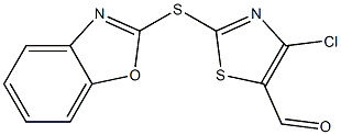 4-CHLORO-2-(2-BENZOXAZOLYLTHIO)-5-THIAZOLECARBOXALDEHYDE, 95+% Struktur