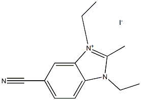 5-CYANO-1,3-DIETHYL-2-METHYLBENZIMIDAZOLIUM IODIDE Struktur