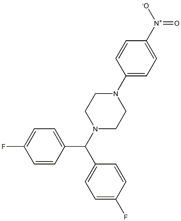 1-[BIS(4-FLUOROPHENYL)METHYL]-4-(4-NITROPHENYL)PIPERAZINE, 95+% Struktur