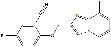 5-BROMO-2-[(8-METHYLIMIDAZO[1,2-A]PYRIDIN-2-YL)METHOXY]BENZONITRILE Struktur