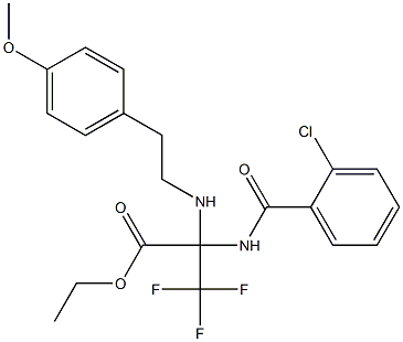 ethyl 2-[(2-chlorobenzoyl)amino]-3,3,3-trifluoro-2-[(4-methoxyphenethyl)amino]propanoate Struktur