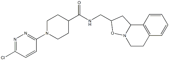 N-(1,5,6,10b-tetrahydro-2H-isoxazolo[3,2-a]isoquinolin-2-ylmethyl)-1-(6-chloro-3-pyridazinyl)-4-piperidinecarboxamide Struktur