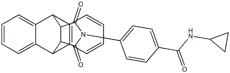 N-cyclopropyl-4-[16,18-dioxo-17-azapentacyclo[6.6.5.0~2,7~.0~9,14~.0~15,19~]nonadeca-2,4,6,9(14),10,12-hexaen-17-yl]benzenecarboxamide Struktur