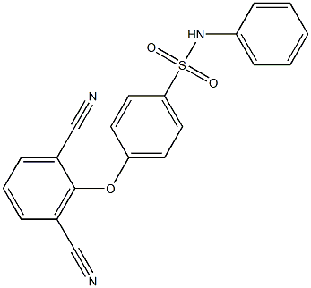 N1-phenyl-4-(2,6-dicyanophenoxy)benzene-1-sulfonamide Struktur