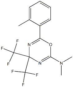 N2,N2-dimethyl-6-(2-methylphenyl)-4,4-di(trifluoromethyl)-4H-1,3,5-oxadiazin-2-amine Struktur