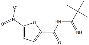 N2-(2,2-dimethylpropanimidoyl)-5-nitro-2-furamide Struktur