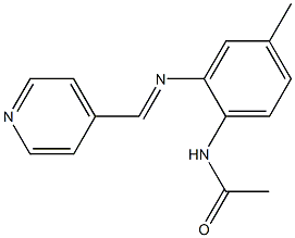 N1-{4-methyl-2-[(4-pyridylmethylidene)amino]phenyl}acetamide Struktur