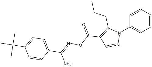 O1-[(1-phenyl-5-propyl-1H-pyrazol-4-yl)carbonyl]-4-(tert-butyl)benzene-1-carbohydroximamide Struktur