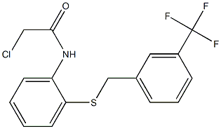 N1-(2-{[3-(trifluoromethyl)benzyl]thio}phenyl)-2-chloroacetamide Struktur