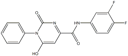 N-(3,4-difluorophenyl)-6-hydroxy-2-oxo-1-phenyl-1,2-dihydro-4-pyrimidinecarboxamide Struktur