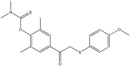 O-(4-{2-[(4-methoxyphenyl)sulfanyl]acetyl}-2,6-dimethylphenyl) N,N-dimethylcarbamothioate Struktur