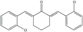 2,6-di(2-chlorobenzylidene)cyclohexan-1-one Struktur