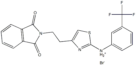 4-[2-(1,3-dioxo-1,3-dihydro-2H-isoindol-2-yl)ethyl]-N-[3-(trifluoromethyl)phenyl]-1,3-thiazol-2-aminium bromide Struktur