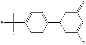 3-chloro-5-[4-(trifluoromethyl)phenyl]cyclohex-2-en-1-one Struktur