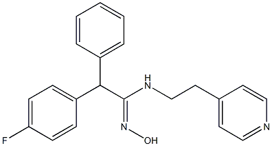 2-(4-fluorophenyl)-N'-hydroxy-2-phenyl-N-(2-pyridin-4-ylethyl)ethanimidamide Struktur