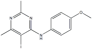 N-(5-iodo-2,6-dimethyl-4-pyrimidinyl)-N-(4-methoxyphenyl)amine Struktur