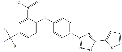 3-{4-[2-nitro-4-(trifluoromethyl)phenoxy]phenyl}-5-(2-thienyl)-1,2,4-oxadia zole Struktur