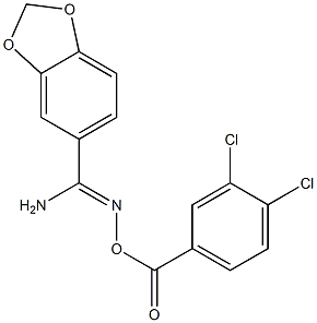 O5-(3,4-dichlorobenzoyl)-1,3-benzodioxole-5-carbohydroximamide Struktur