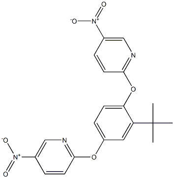 2-{2-(tert-butyl)-4-[(5-nitro-2-pyridyl)oxy]phenoxy}-5-nitropyridine Struktur