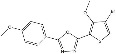 2-(4-bromo-3-methoxy-2-thienyl)-5-(4-methoxyphenyl)-1,3,4-oxadiazole Struktur