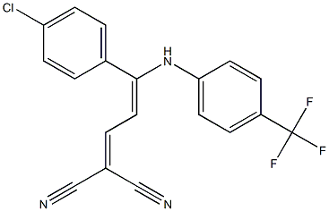 2-{3-(4-chlorophenyl)-3-[4-(trifluoromethyl)anilino]prop-2-enylidene}malono nitrile Struktur