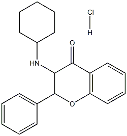 3-(cyclohexylamino)-2-phenyl-2,3-dihydro-4H-chromen-4-one hydrochloride Struktur