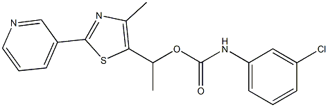 1-[4-methyl-2-(3-pyridinyl)-1,3-thiazol-5-yl]ethyl N-(3-chlorophenyl)carbamate Struktur