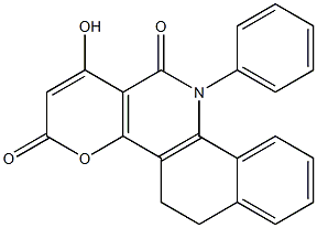 1-hydroxy-11-phenyl-5,6,11,12-tetrahydro-3H-benzo[h]pyrano[3,2-c]quinoline- 3,12-dione Struktur