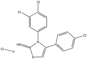 4-(4-chlorophenyl)-3-(3,4-dichlorophenyl)-2,3-dihydro-1,3-thiazol-2-imine hydrochloride Struktur