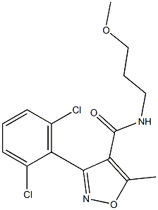 N4-(3-methoxypropyl)-3-(2,6-dichlorophenyl)-5-methylisoxazole-4-carboxamide Struktur