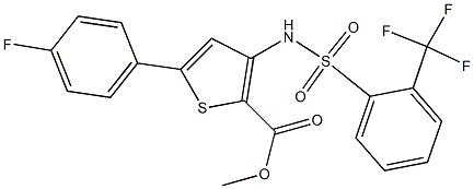 methyl 5-(4-fluorophenyl)-3-({[2-(trifluoromethyl)phenyl]sulfonyl}amino)thi ophene-2-carboxylate Struktur