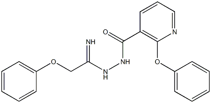 2-phenoxy-N'-(2-phenoxyethanimidoyl)nicotinohydrazide Struktur