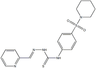 N1-[4-(piperidinosulfonyl)phenyl]-2-(2-pyridylmethylidene)hydrazine-1-carbothioamide Struktur