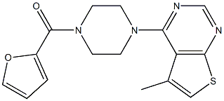 2-furyl[4-(5-methylthieno[2,3-d]pyrimidin-4-yl)piperazino]methanone Struktur