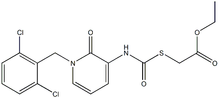 ethyl 2-[({[1-(2,6-dichlorobenzyl)-2-oxo-1,2-dihydro-3-pyridinyl]amino}carbonyl)sulfanyl]acetate Struktur