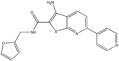 3-amino-N-(2-furylmethyl)-6-(4-pyridinyl)thieno[2,3-b]pyridine-2-carboxamide Struktur