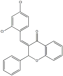 3-(2,4-dichlorobenzylidene)-2-phenylchroman-4-one Struktur