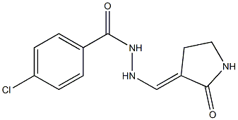 4-chloro-N'-[(2-oxo-3-pyrrolidinylidene)methyl]benzenecarbohydrazide Struktur