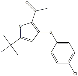 1-{5-(tert-butyl)-3-[(4-chlorophenyl)thio]-2-thienyl}ethan-1-one Struktur