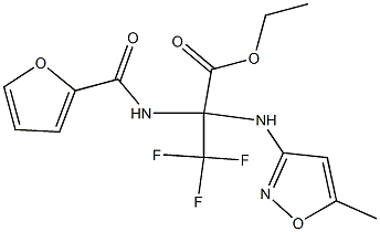 ethyl 3,3,3-trifluoro-2-[(2-furylcarbonyl)amino]-2-[(5-methyl-3-isoxazolyl)amino]propanoate Struktur